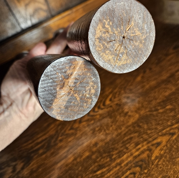 Mid Century Modern Hand Turned Candle Stick Set of 2. - Picture 10 of 10